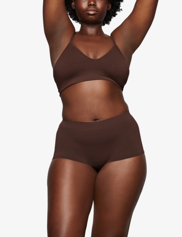Smoothing V-neck stretch-woven bralette