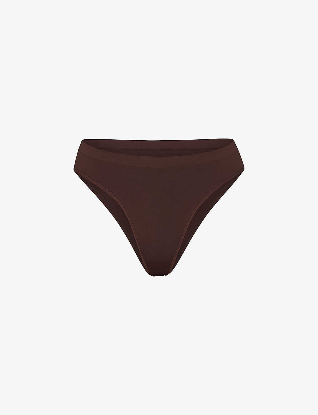 Skims Smoothing Mid-rise Stretch-woven Briefs In Cocoa