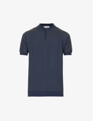 JOHN SMEDLEY: Short-sleeved wool polo shirt