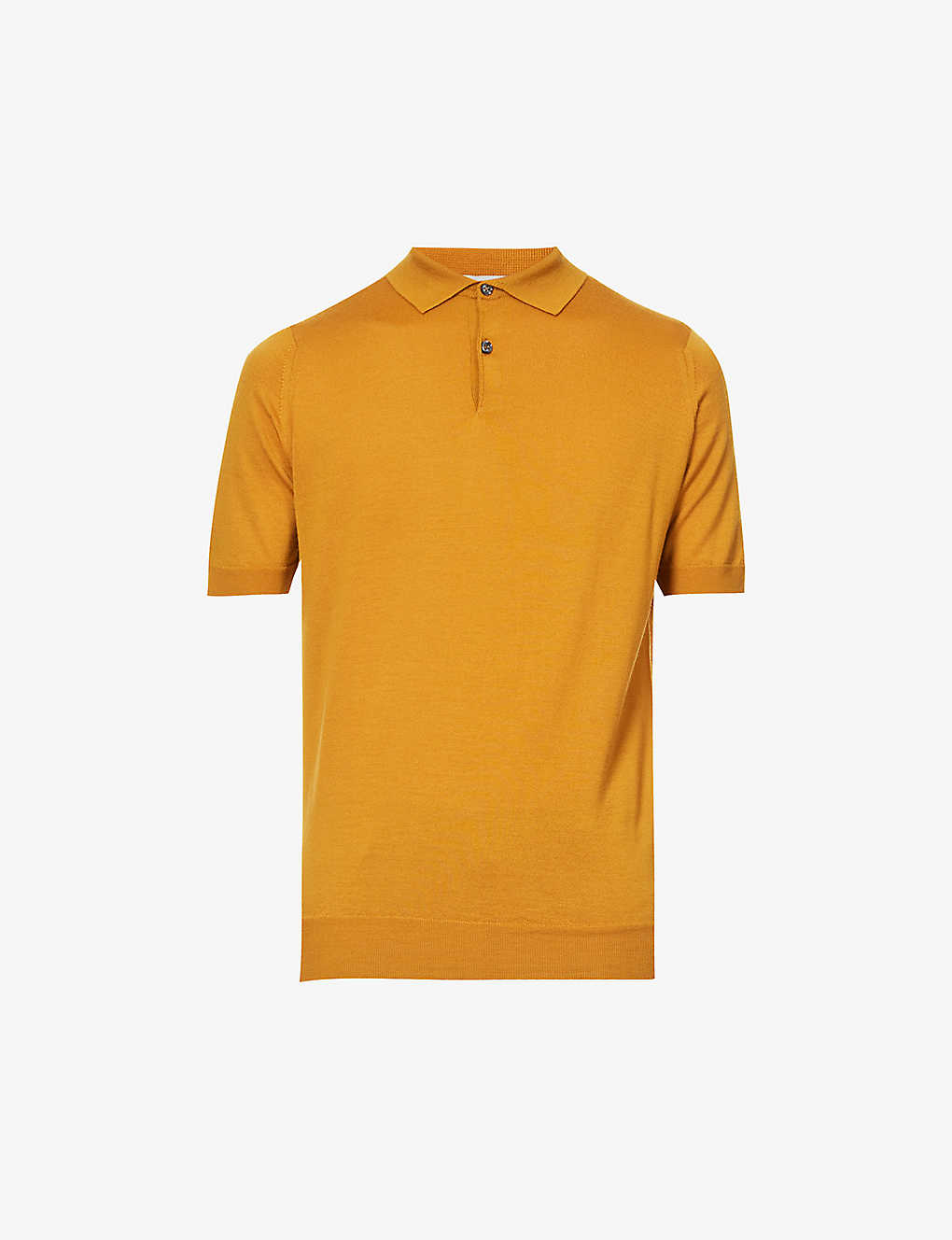 John Smedley Mens Saffron Short-sleeved Wool Polo Shirt