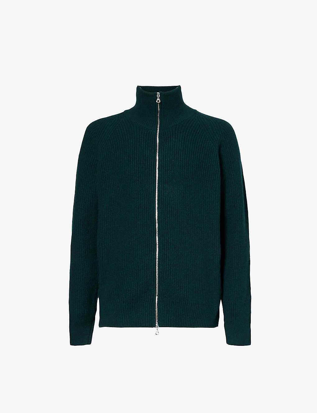 John Smedley Mens Forest High-neck Zipped Recycled-cashmere And Wool Jacket