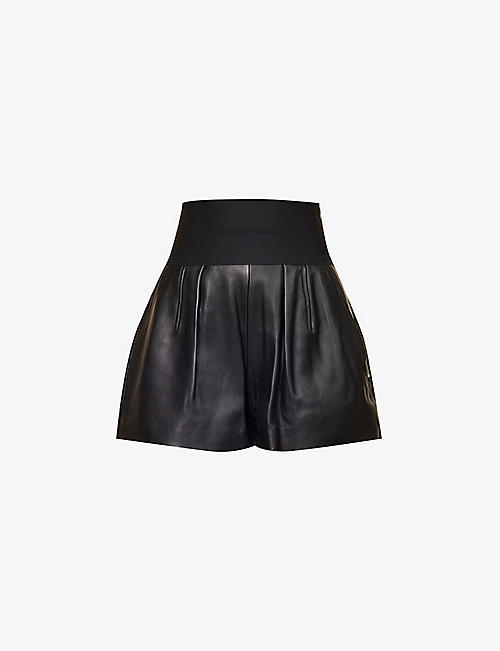 ALEXANDER WANG: Safari high-rise leather shorts