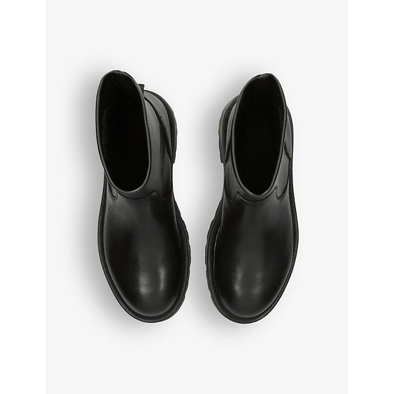 Shop Carvela Womens Black Stride Sock-panel Leather Ankle Boots