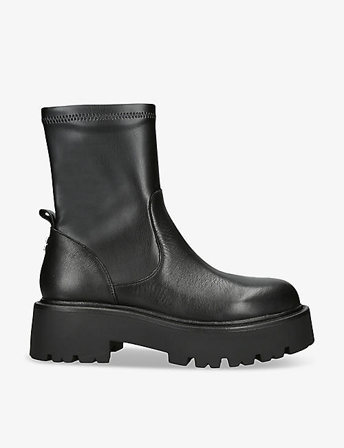 CARVELA: Stride sock-panel leather ankle boots