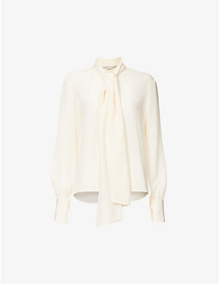 STELLA MCCARTNEY: Semi-sheer buttoned-cuff silk shirt