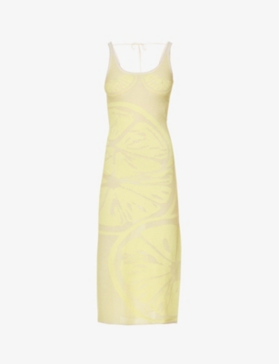 HOUSE OF SUNNY LEMONS ON A PLATE COTTON-BLEND KNITTED MAXI DRESS,67381846