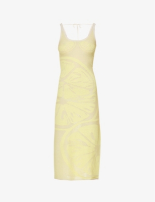 House Of Sunny Lemons On A Plate Cotton-blend Knitted Maxi