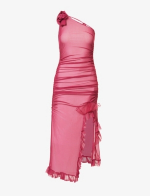 HOUSE OF SUNNY - Dolce Vita ruffled asymmetric slim-fit stretch-recycled polyester midi dress ...