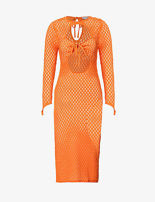 HOUSE OF SUNNY: The Capture cut-out cotton knitted midi dress