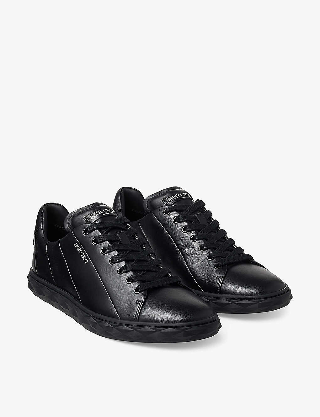 JIMMY CHOO Diamond Light Maxi branded leather low-top trainers