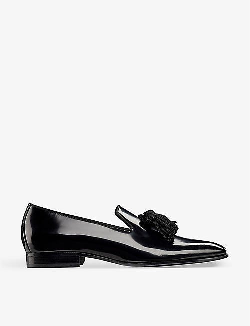 JIMMY CHOO: Foxley tassel patent-leather loafers