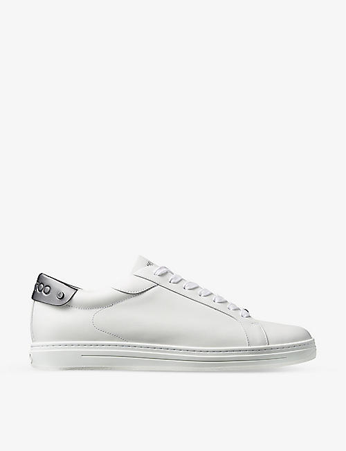 JIMMY CHOO: Rome brand-plaque leather low-top trainers