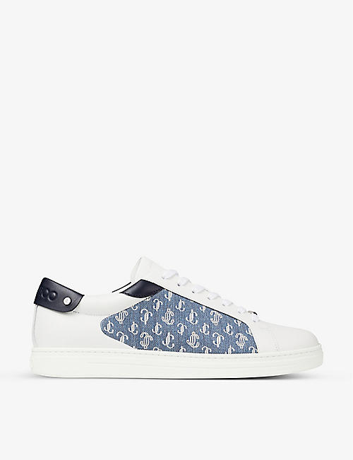 JIMMY CHOO: Rome monogram leather low-top trainers