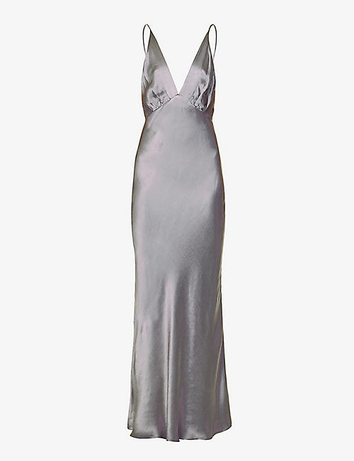 BEC & BRIDGE: Lorelai V-neck satin maxi dress