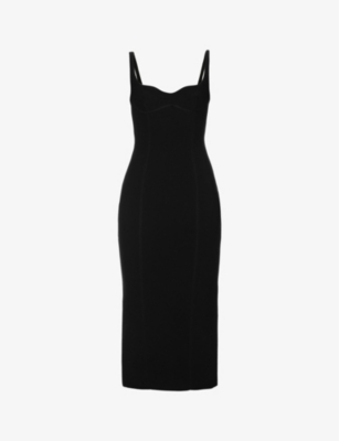 Shop Bec & Bridge Women's Black Zoey Sleeveless Stretch-woven Midi Dress