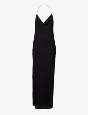 Bec & Bridge Lexie Cowl-neck Woven Maxi Dress In Black