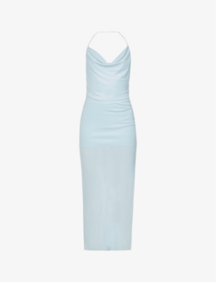 Bec & Bridge Lexie Cowl-neck Woven Maxi Dress In Ice Blue
