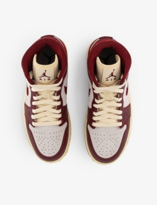 Nike Wmns Air Jordan 1 Mid Se Tiki Leaf Trainers Team Red | ModeSens