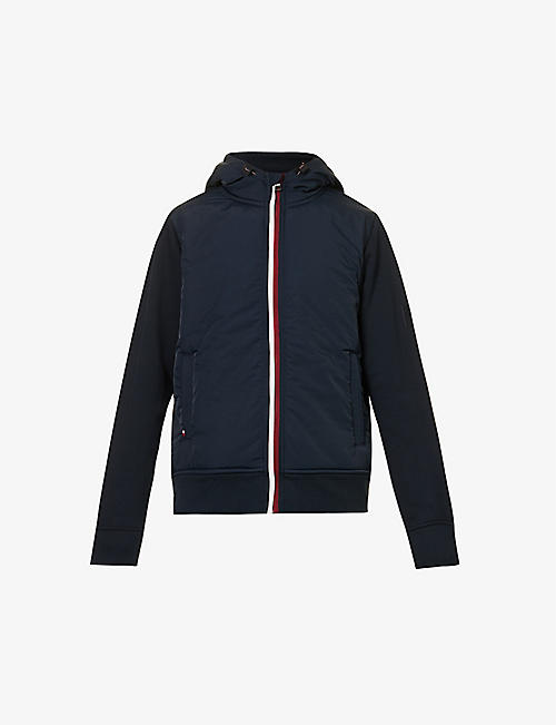 TOMMY HILFIGER: Branded-patch hooded cotton-blend jacket