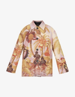 DRIES VAN NOTEN: Abstract-print regular-fit cotton-blend jacket