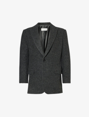DRIES VAN NOTEN: Brushed-texture single-breasted wool jacket