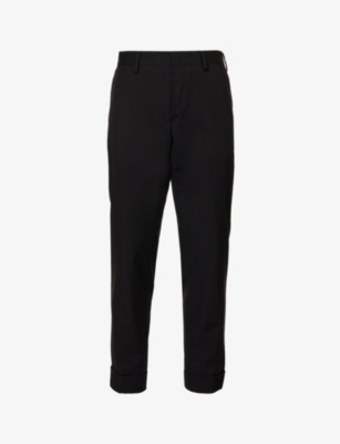 DRIES VAN NOTEN: Straight-leg regular-fit cotton and wool-blend trousers