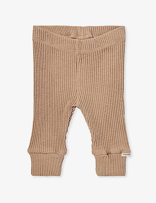 CLAUDE & CO: Ribbed-knit organic stretch-cotton leggings 3-6 months