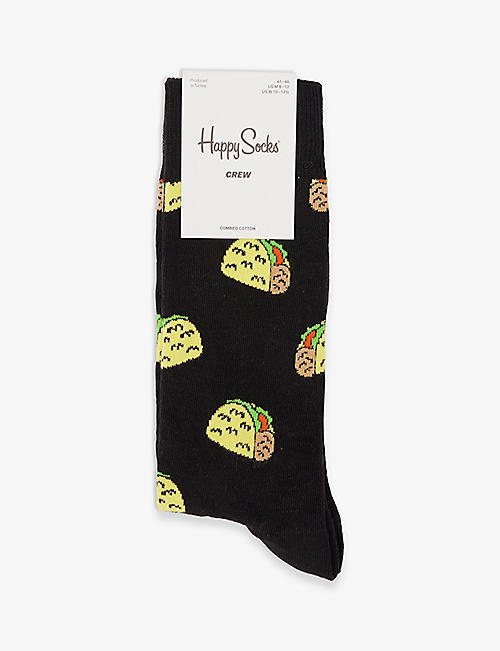 HAPPY SOCKS: Taco To Go stretch cotton-blend socks