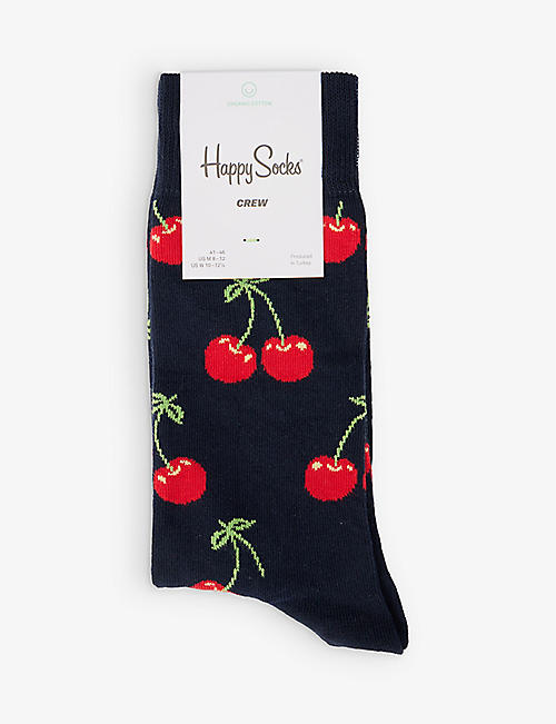 HAPPY SOCKS: Cherry stretch cotton-blend socks