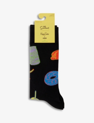 HAPPY SOCKS: x The Simpsons All You Can Eat stretch cotton-blend socks