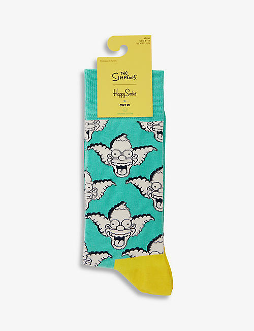 HAPPY SOCKS: x The Simpsons Krusty Clown stretch cotton-blend socks