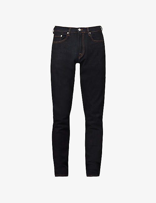 PS BY PAUL SMITH: Branded-hardware faded-wash regular fit recycled-polyester and organic denim-blend jeans