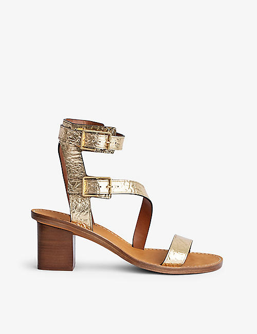 ZADIG&VOLTAIRE: Cecilia Caprese heeled metallic-leather sandals