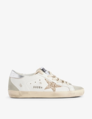GOLDEN GOOSE: Superstar 10417 star-applique low-top leather trainers