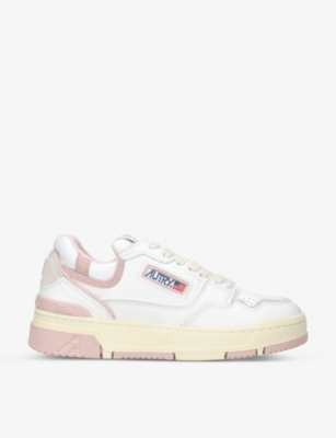 Autry Logo-embellished Side Panels Leather Sneakers In Pink Comb