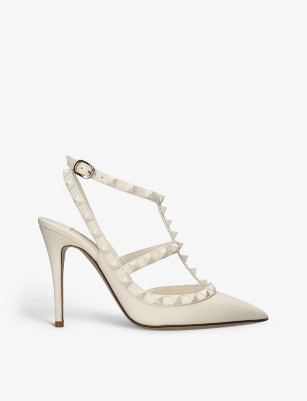 Rockstud 100 T-Bar Leather Heeled Courts