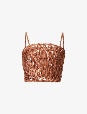 Isa Boulder Brown Band Top In Soil + Rust
