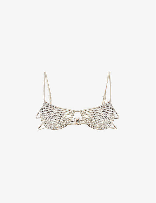 ISA BOULDER: Weavecross half-cup bikini top