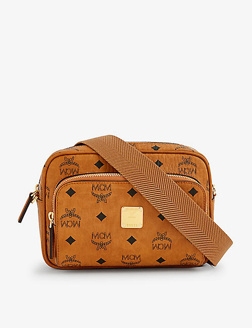 MCM: Aren coated canvas and leather cross-body bag