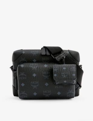 Mcm Logo Messenger Bag - Black, ModeSens