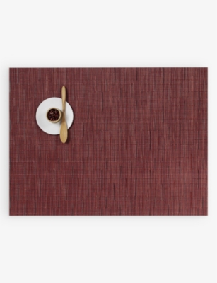 Chilewich Cranberry Rectangle-shape Woven Bamboo Placemat 36cm X 48cm - In Cranberry