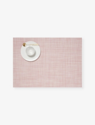 Chilewich Blush Basketweave Mini Vinyl Placemat 36cm X 48cm In Blush