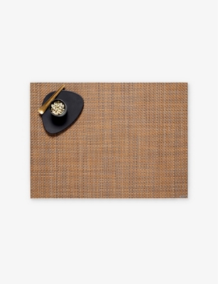 Chilewich Basketweave Square Placemat 36cm X 38cm In Teak