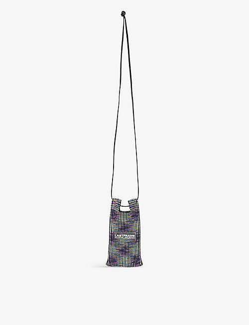 LASTFRAME: Market micro metallic knitted cross-body bag