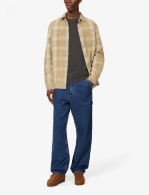 Barbour Mens Charcoal Crewneck Regular-fit Wool And Cashmere-blend Jumper In Charcoal
