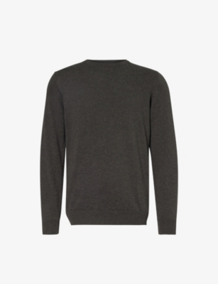 Barbour Mens Charcoal Crewneck Regular-fit Wool And Cashmere-blend Jumper In Charcoal