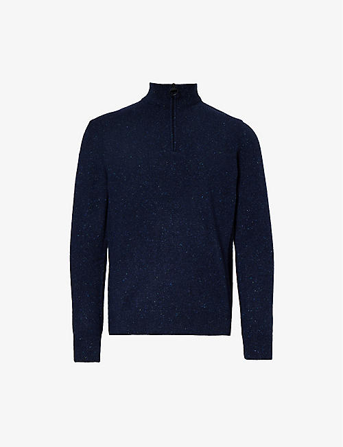 BARBOUR: Essential quarter-zip regular-fit wool-blend jumper