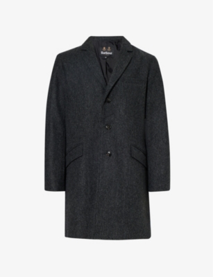 Barbour Mens Charcoal Harrow Notched-lapel Regular-fit Wool Jacket