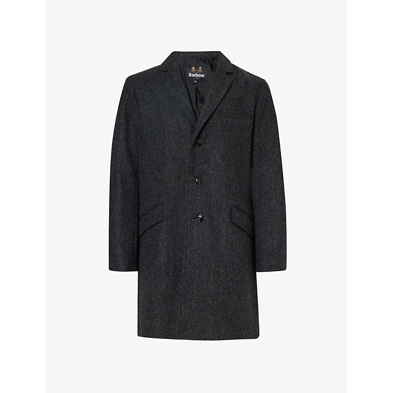 Barbour Mens Charcoal Harrow Notched-lapel Regular-fit Wool Jacket