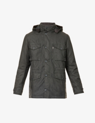 BARBOUR: Winter Sapper funnel-neck regular-fit waxed-cotton jacket